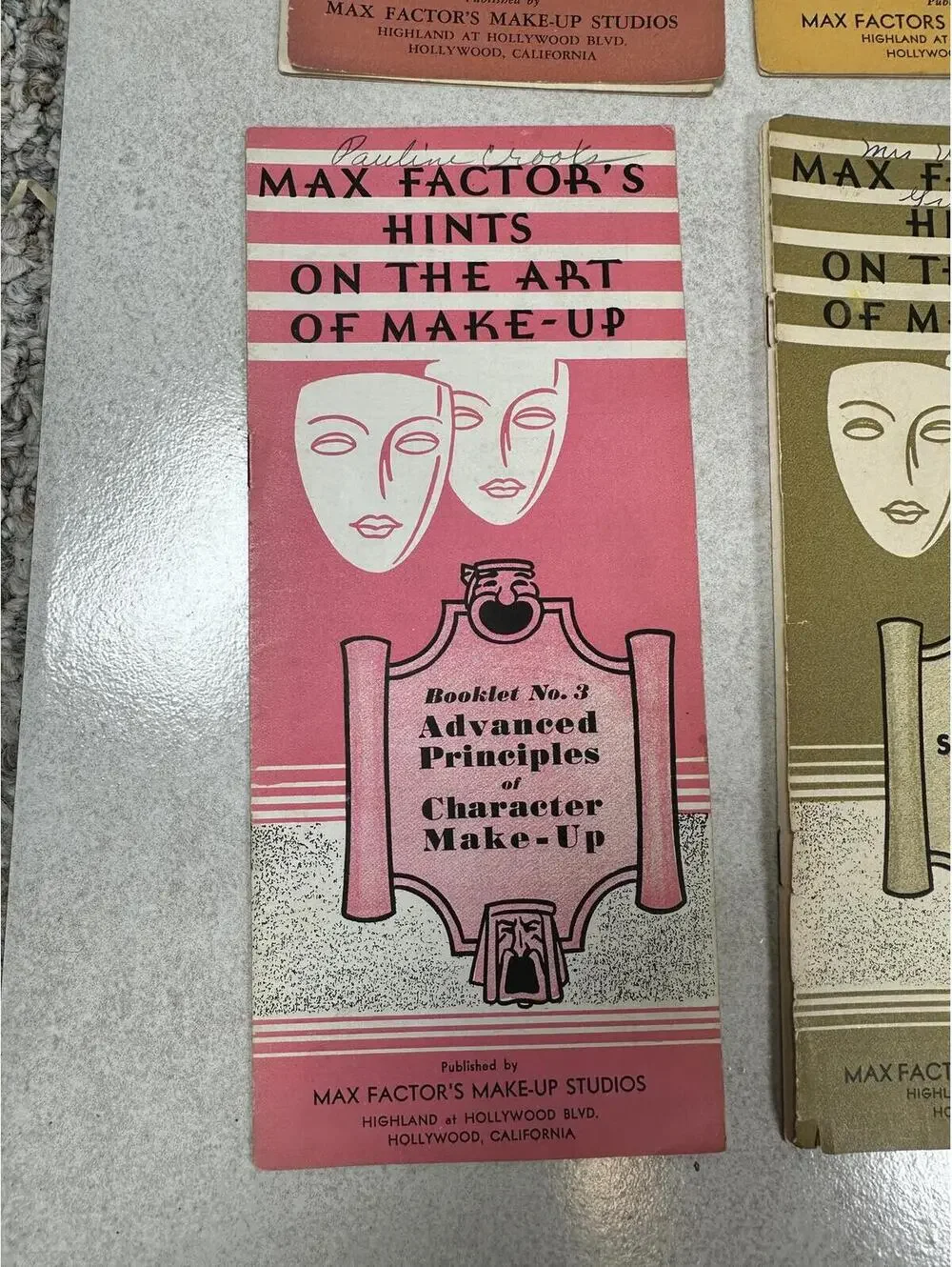 VTG 1930s Max Factor Hints On The Art Of Make-Up Booklet Lot Of 8
